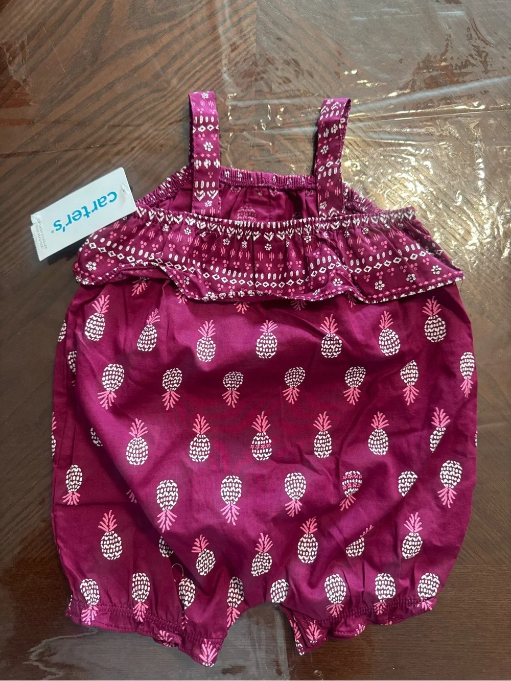 Carter's Magenta Pineapple Print Romper